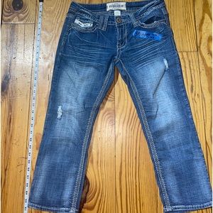 Hydraulic Capri Distressed Jeans Gramercy Size 6